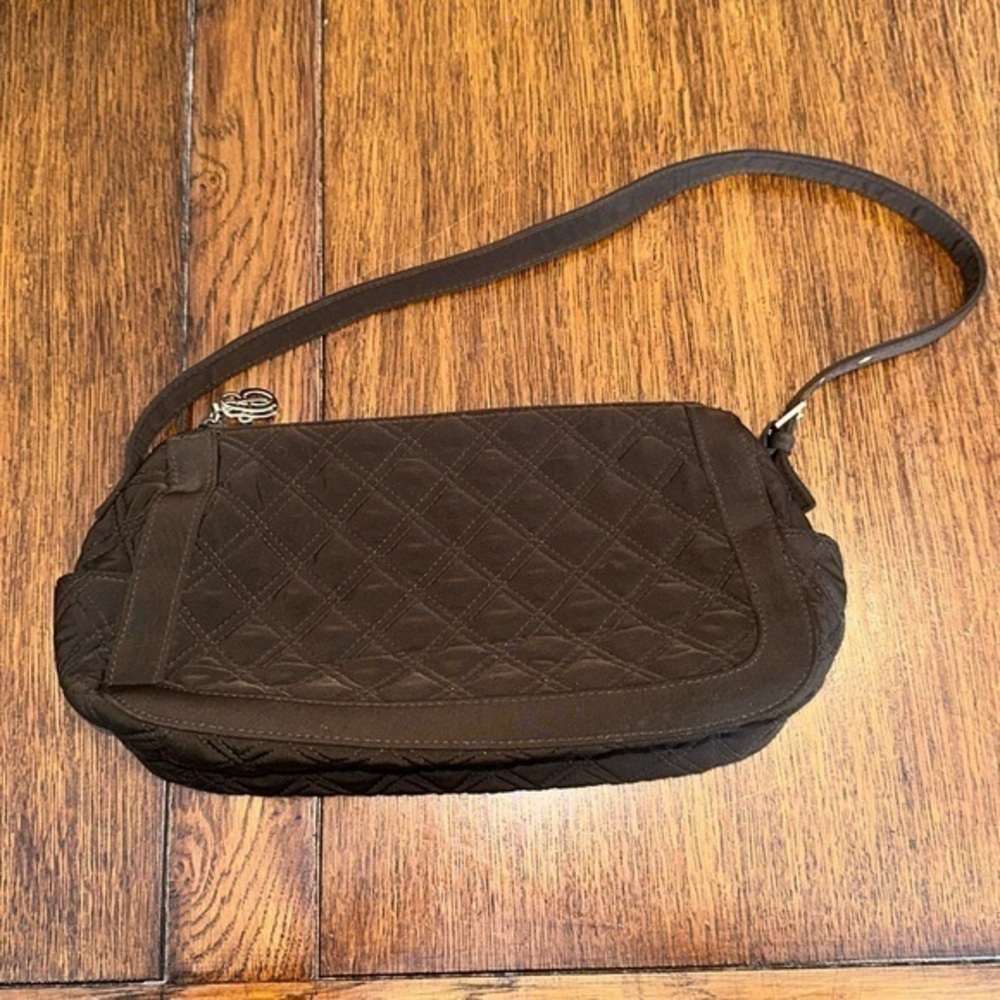 Vera Bradley Brown expresso  brown  microfiber quilted shoulder bag